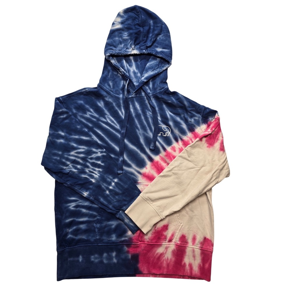 Ivory Ella Tie Dye Hoodie Blue Pink Elephant‎ Logo Sweatshirt Womens Small Boho